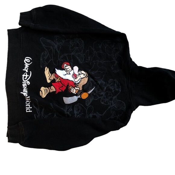 Vintage Walt Disney World Embroidered Snow White Hoodie Sweater Medium Black - Picture 15 of 16